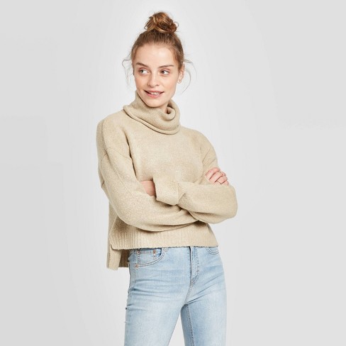 Women's Bell Mock Turtleneck Pullover Sweater - Xhilaration™ : Target