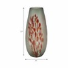 Elegant Hand-Blown Glass Vase - Artistic Red Accents - Glam Style Decorative Centerpiece for Home, Office, Bedroom, and Living Room - Gray - 2 of 4
