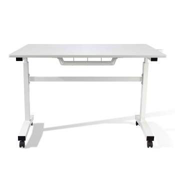 Sit and Stand Adjustable Height Desk with Casters White - Atlantic