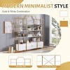 77.9 in Tall Arched Bookcase with MDF Shelves and Steel Frame, Open Cabinet Storage and Anti-Tip Display Shelf for Home or Office-3irtyhousy - 3 of 4