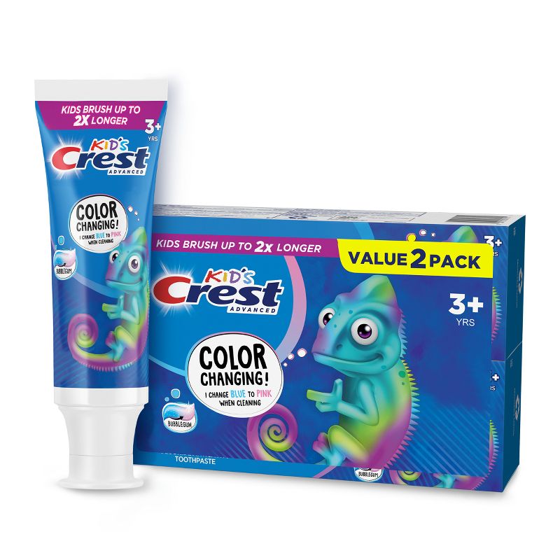 Crest Advanced Kids&#39; Fluoride Toothpaste Bubblegum Flavor - 4.2oz/2pk, 1 of 16