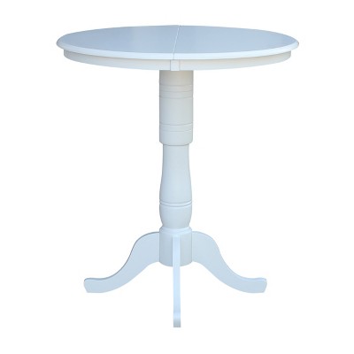 Elegant Round White Solid Wood Extendable Dining Table