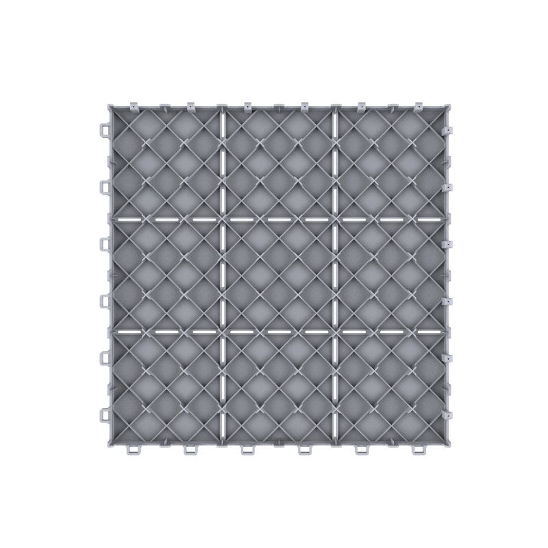 Deck Tiles - 6-Pack Polypropylene Interlocking Patio Tiles - Weather-Resistant Outdoor Flooring for Balcony, Porch, and Garage by Pure Garden (Gray), 3 of 9