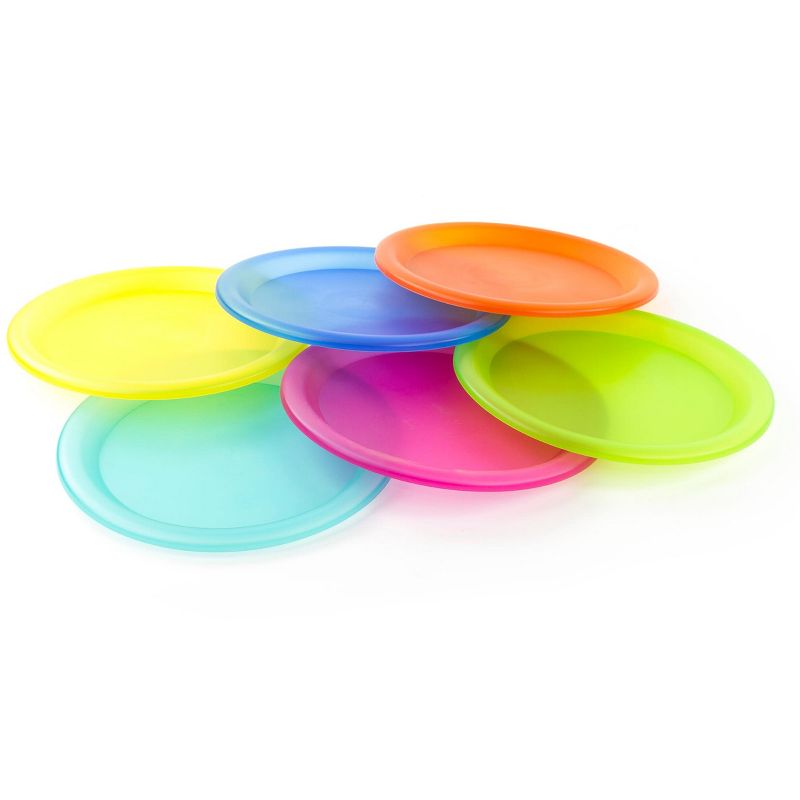 Lexi Home 10 in. Colorful Plastic Reusable Dinner Plates (Set of 6), 3 of 7