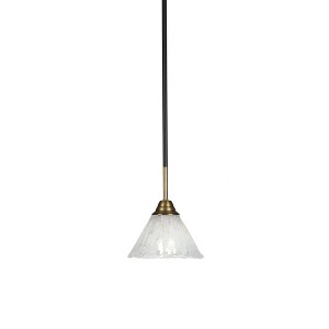 Toltec Lighting Paramount 1 - Light Pendant in  Matte Black/Brass with 7" Italian Ice Shade - 1 of 1