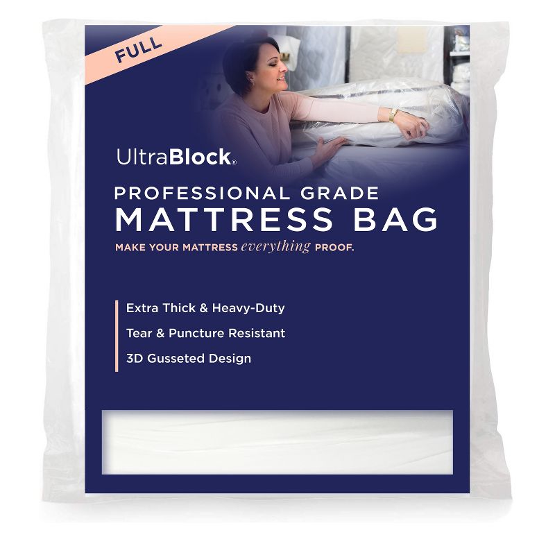UltraBlock Mattress Bags for Moving - 6 Mil Thick Plastic Mattress Storage Bag Cover, 1 of 7
