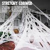 Joyfy 1000sqft Halloween Giant Spider Web, Outdoor Decor Stretchy Spider Cobwebs, Spiderweb DIY Flexible Decor for Party Supplies Porch Yard Garden - 3 of 4