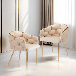 CENGHU Modern Velvet Accent Chair, Luxury Handmade Armchair with Gold Legs, for Living Room and Bedroom - 1 of 4