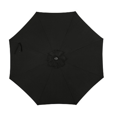 9-Foot Black Aluminum Market Patio Umbrella with Auto-Tilt