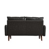 Modern Sofa Leather Couch with Wooden Legs for Living Room Office - 3 of 4