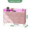 COZONY Dresser TV Stand 8-Drawer Wooden Entertainment Center with LED Light Charging Station Wide Storage for Bedroom Living Room - 2 of 4