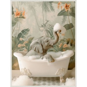 Amanti Art Elephant Bubble Bliss by Niky Rahner Framed Canvas Wall Art - 1 of 4