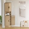 Tall Corner Storage Cabinet, Fluted Hutch Cupboard Pantry Cabinet - 2 of 4