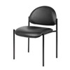 Armless Stacking Chair Black - Boss: Modern Upholstered Office Seating ...