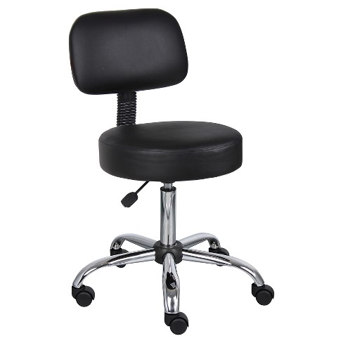 Medical Stool with Back Cushion Gray - Boss Office Products