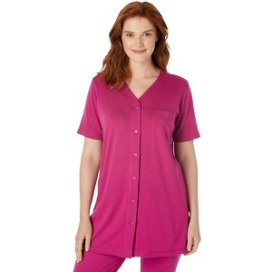 Woman Within Plus Size 7-Day Short-Sleeve Baseball Tunic - 1 of 4