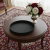 HomeRoots 15" Black Faux Wicker Round Serving Tray - 2 of 4