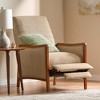 Mid-Century Modern Style Fabric Channel Stitch Pushback Recliner with Birch Wood Frame - 4 of 4