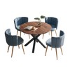 Dining Table, Mid Century Modern Kitchen Table For 4-6 People With Round MDF Table Top & Cross Metal Legs, Leisure Coffee Table - 2 of 4