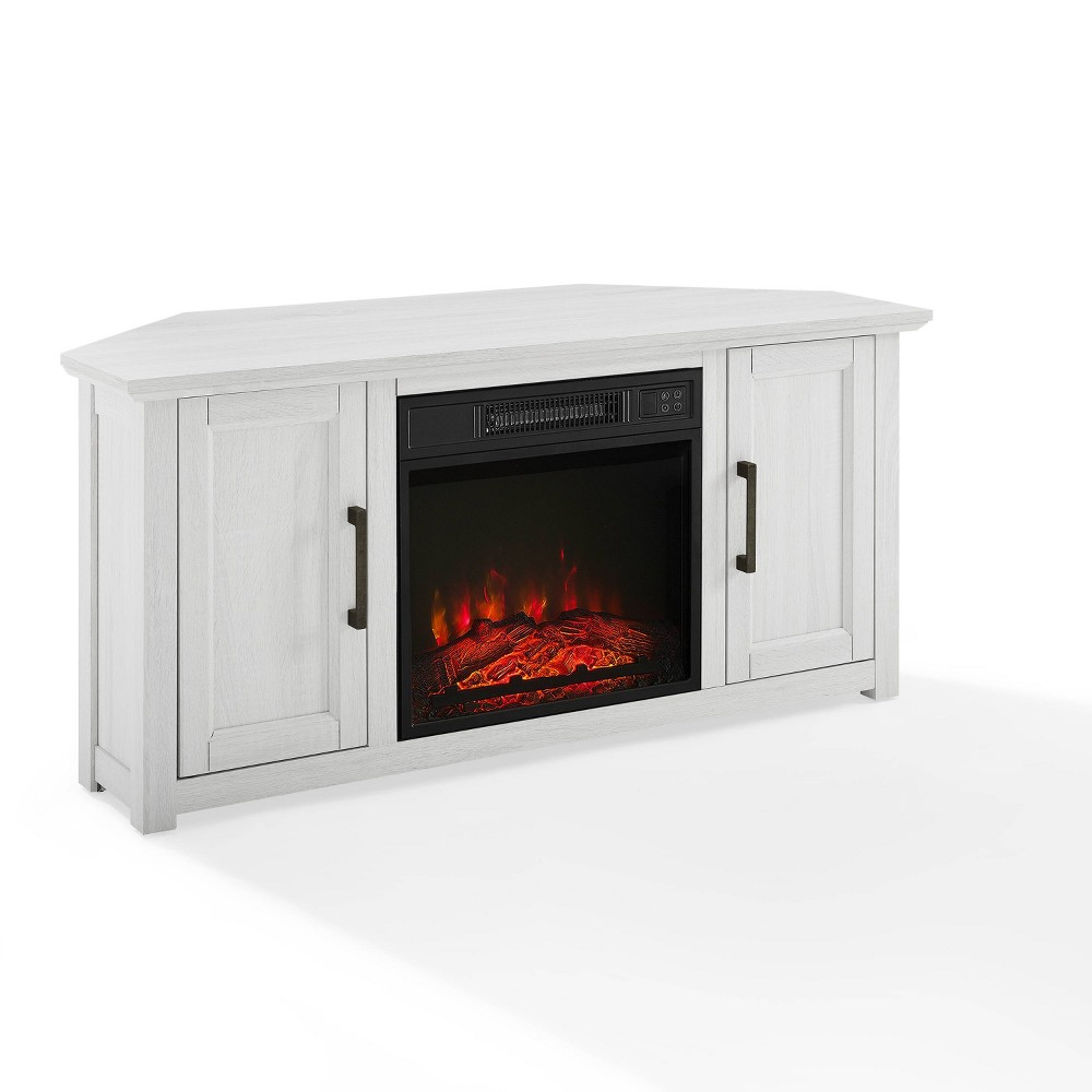 Camden Corner TV Stand for TVs up to 50" with Fireplace Whitewash - Crosley