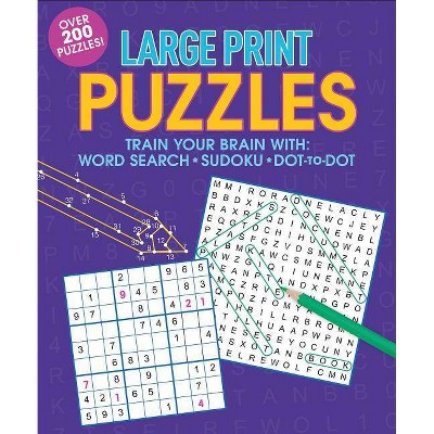 Large Print Puzzles - (Large Print Puzzle Books) by  Editors of Thunder Bay Press (Paperback)