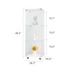 Modern Glass Display Cabinet With Clear Door Floor Standing 3-Shelf Collection Display Glass Bookshelf For Living Room Home Office - 3 of 4