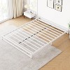 Homhougo Queen Bed Frame, Metal Low Platform Bed Frame, Queen Size Bed Frame with Metal Slat Support, Mattress Foundation, Under Bed Storage, White - 4 of 4