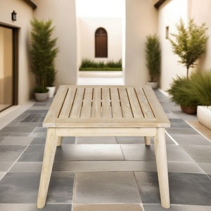 Moda Furnishings Acacia Wood Patio Outdoor Side Table, Square, 19.7" x 19.7" x 15.4" - 1 of 4
