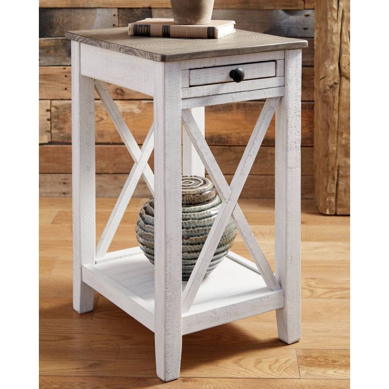 Adalane Side Table White/Gray - Signature Design by Ashley, 2 of 11