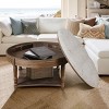 Textured Large Round Ottoman Coffee Table with Button Tufted Top, Wooden Storage Shelf and Waterproof Upholstery-Maison Boucle - 3 of 4