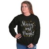 Christmas Merry and Bright Star Women Crewneck Sweatshirt Brisco Brands - 3 of 4
