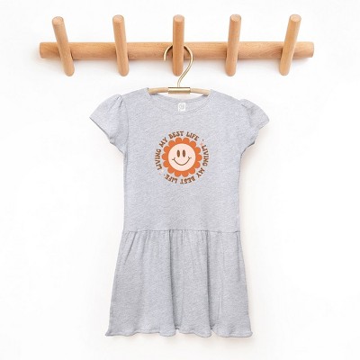 The Juniper Shop Living My Best Life Flower Toddler Graphic Dress