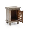 ORRD Antique Grey Wood Nightstand, Rustic Bedside Table with Drawer and Open Shelf, Vintage End Table for Bedroom or Living Room - 3 of 4