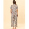 cheibear Women's Silky Short Sleeves Sleepshirt with Pants Sleepwear Pajama Set 2 Pcs - 3 of 4