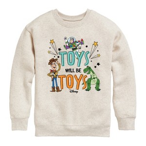 Boys' - Disney - Toys Will Be Toys Graphic Long Sleeve Fleece Sweatshirt - 1 of 4