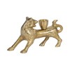 Lion-Shaped Taper Candle Holder Metal - Boho Glam Aluminum Decorative Candle Stand - Home & Office Accent for Living Room, Bedroom - 4" Gold - 3 of 4