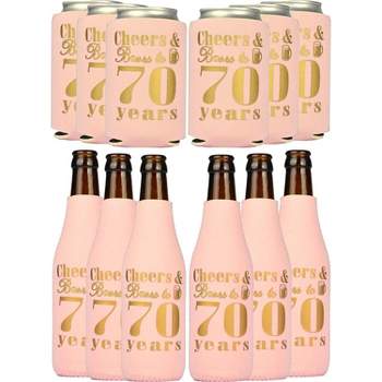 Meant2tobe 70th Birthday Can Cooler - Pink - 12 Piece