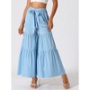 INSPIRE CHIC Women's Boho Elastic High Waist Tie Belt Ruffle Hem Wide Leg Palazzo Pants - 3 of 4