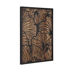 Kate & Laurel All Things Decor 23"x33" Sago Decorative Wood Art Plaque Natural - 1 of 4