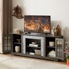 PAGED TV Stand with 18" Fireplace, Faux Stone Entertainment Console with 2-Door Storage & Adjustable Shelves, TV Stands for Living Room - 3 of 4