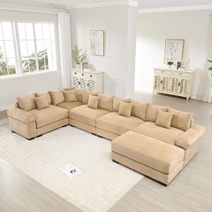 Oversized Cloud Modular Sectional Couch,Convertible Sectional Couches Deep Seat Extra-Wide Armrests - 1 of 4