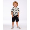 Deux par Deux Boy Printed Organic Cotton Tee Gray Wolf on Teal Background - 6 Years - 2 of 4