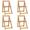 vidaXL Folding Patio Chairs - 4 Piece Set, Solid Acacia Wood, Durable and Sturdy with Natural Oil Finish, Perfect for Garden, Terrace or Patio - 2 of 4