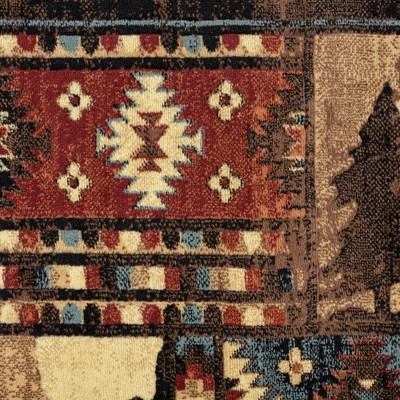 Rustic Red and Brown Wildlife 8' x 10' Area Rug