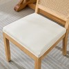 Okak French Country Dining Chairs Set of 2, Kitchen Side Chairs Exquisitely Carved Solid Wood Frame with Square Upholstered Back - 4 of 4