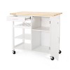 GDFStudio Carmelina Contemporary Wooden Kitchen Cart with Wheels - 4 of 4