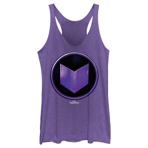 Women's Marvel Hawkeye Purple Arrow Icon Racerback Tank Top - 1 of 4