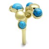 Slickblue Women's IP Gold Stainless Steel Ring with Semi-Precious Sea Blue Turquoise, Size 5-10 - 4 of 4