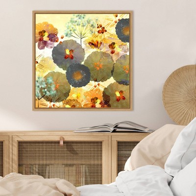 Amanti Art 22"x22" Textured Hedgerow Rust by Northern Lights Framed Canvas Wall Art Print
