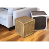 HomeRoots Set of Two Black Silver And Antiqued Brass Aluminum Square Block End Tables - 2 of 4